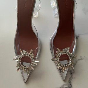 AMINA MUADDI Rosie See-Through Slingback Pumps Size 38